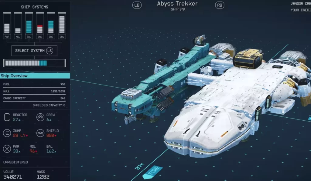 Abyss Trekker Starfield ship