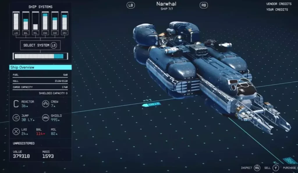 Narwhal Starfield ship