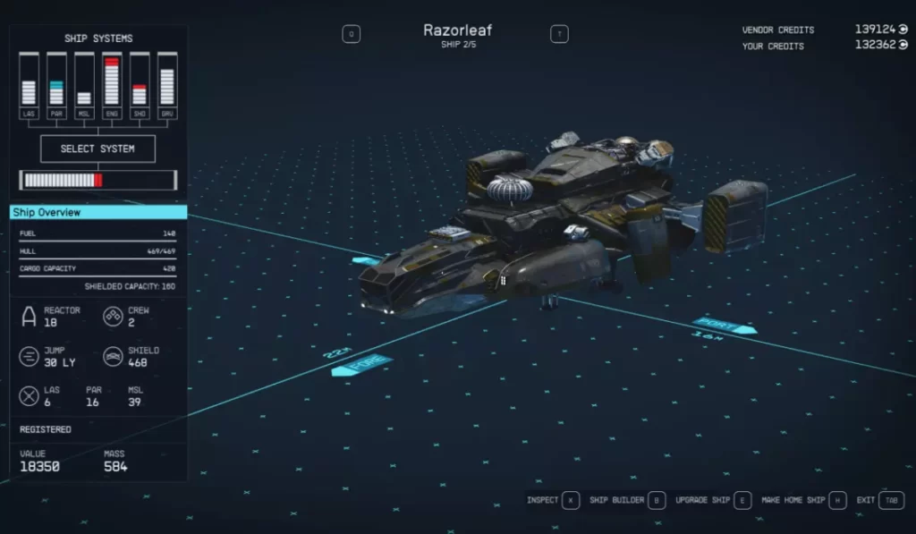 Razorleaf Starfield ship